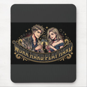Tapis de souris de bureau - Couple Anime Champagne