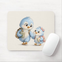 Tapis de souris de bureau Famille de jolis petits