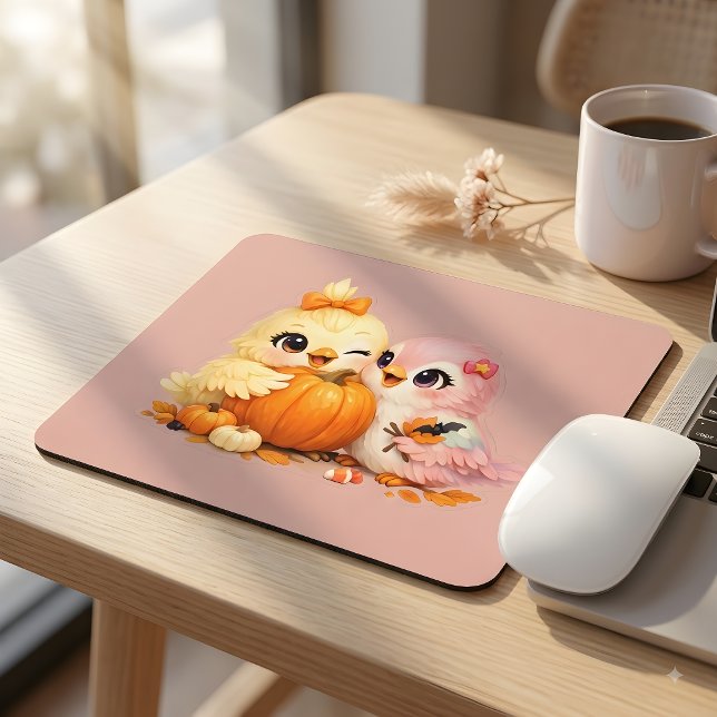Tapis de souris de bureau Petits amis oiseaux mign (Créateur téléchargé)