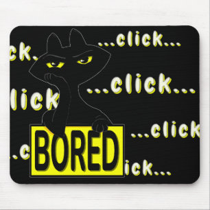 Tapis de souris de bureau pour chat noir sarcastiq