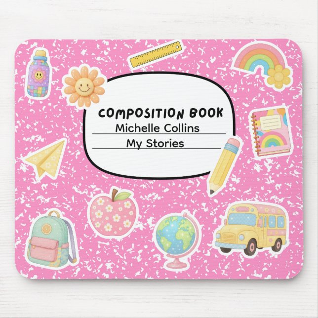 Tapis de souris de cahier de composition (personna (Devant)
