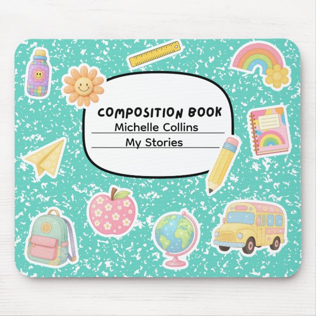 Tapis de souris de cahier de composition (personna (Devant)