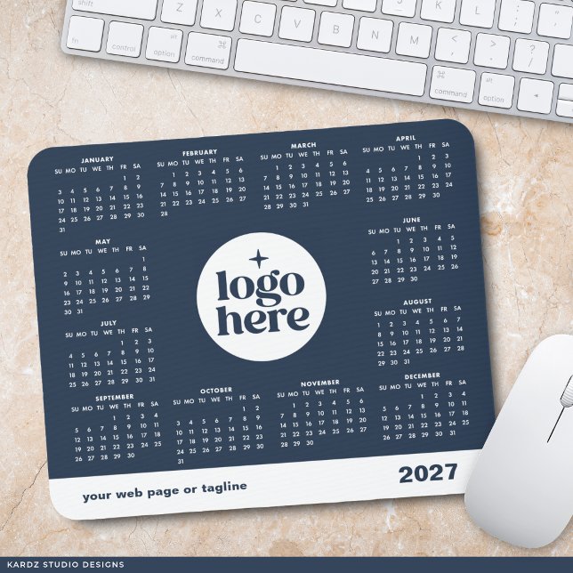 Tapis de souris de calendrier de logo d'entreprise (Créateur téléchargé)
