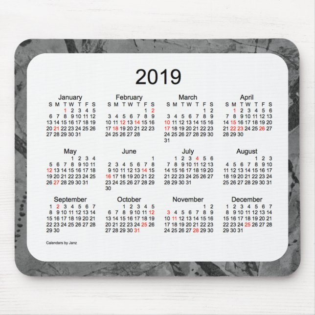 Tapis de souris de calendrier de vacances de l'art (Devant)