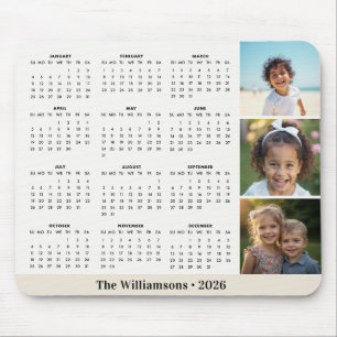 Tapis de souris de calendrier familial de collage