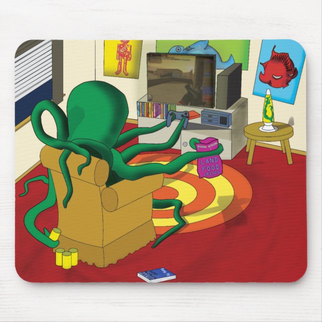 Tapis de souris de calmar de jeu (Devant)