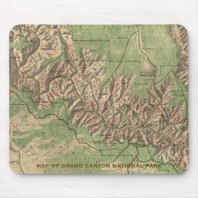 Tapis de souris de carte de canyon grand (Devant)