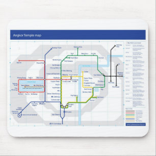 Tapis de souris de carte de temple d'Angkor