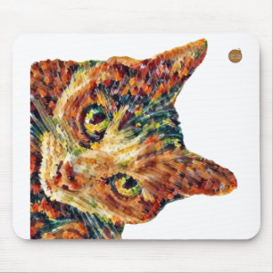 Tapis de souris de chat coloré mignon