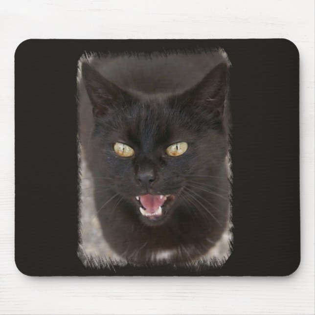 Tapis de souris de chat noir (Devant)