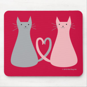 Tapis de souris de chats d'amour