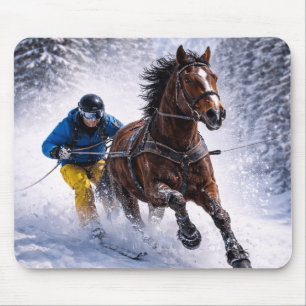 Tapis de souris de cheval d'hiver