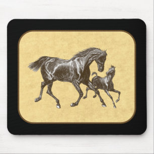 Tapis de souris de chevaux de gambades d'été