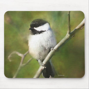 Tapis de souris de Chickadee couvert par noir