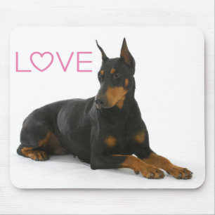 Tapis de souris de chiot Doberman Pinscher