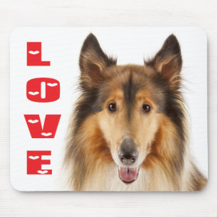 Tapis de souris de chiot Rough Collie adorable