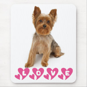 Tapis de souris de chiot Terrier du Yorkshire Rose