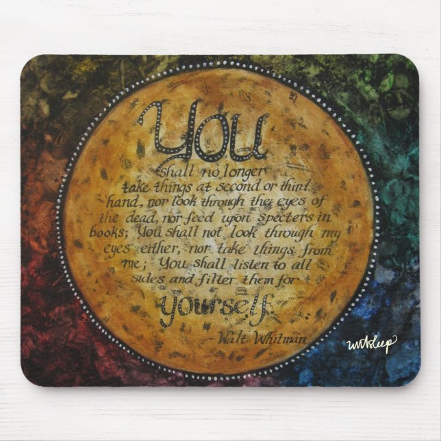 Tapis de souris de citation de Walt Whitman par (Devant)