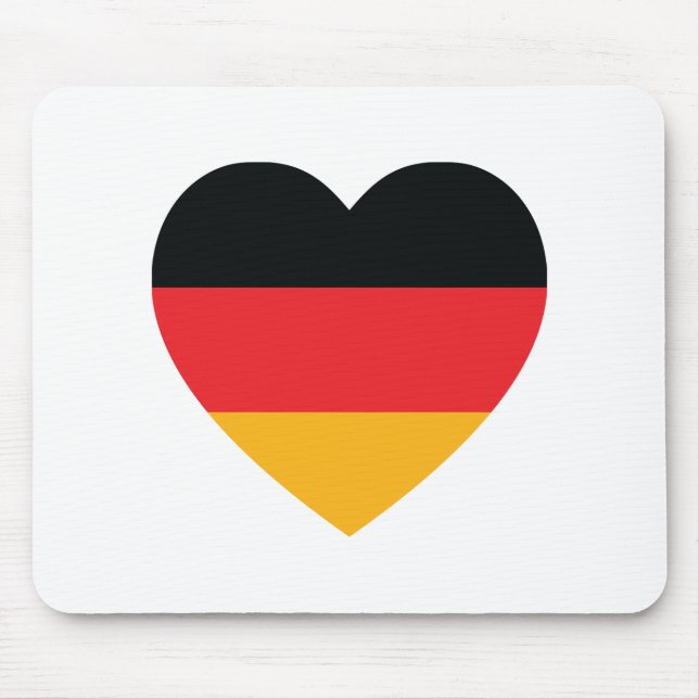 Tapis de souris de coeur de drapeau de l'Allemagne (Devant)