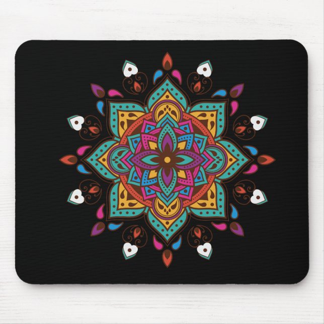 Tapis De Souris de couleur "Mandala" (Devant)