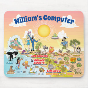 Tapis de souris de dessin animé californien person