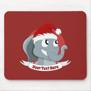 Tapis de souris de dessin animé de Noël avec un él