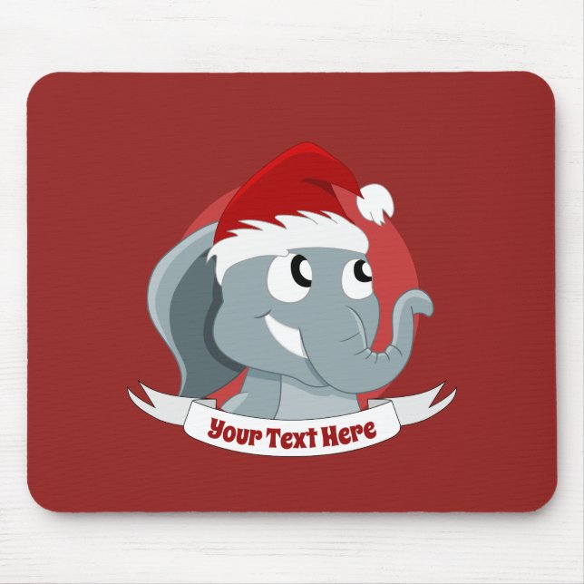 Tapis de souris de dessin animé de Noël avec un él (Devant)