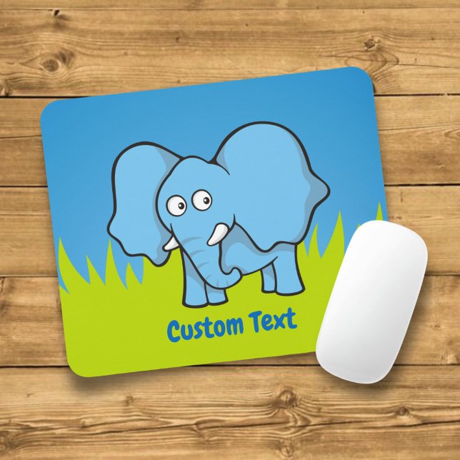 Tapis de souris de dessin animé éléphant bleu (Créateur téléchargé)