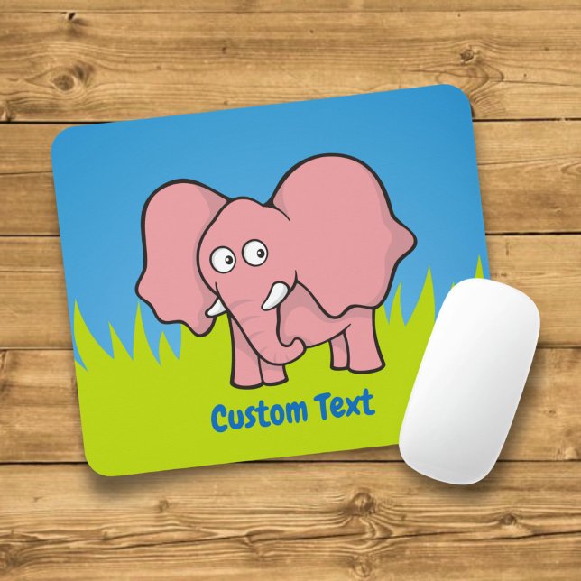 Tapis de souris de dessin animé éléphant rose (Créateur téléchargé)