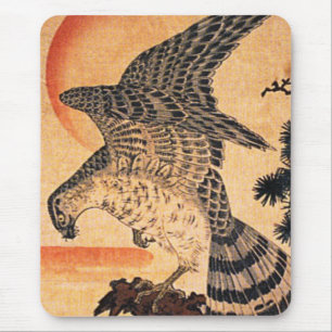 Tapis de souris de faucon de Kuniyoshi
