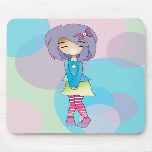 Tapis de souris de fille de point de Chibi