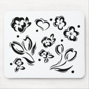 Tapis de souris de graphique de fleur