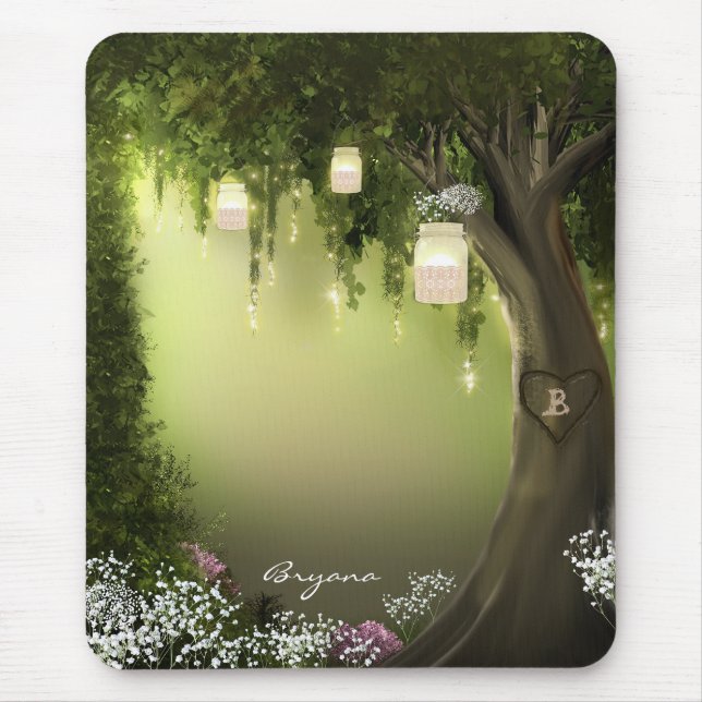 Tapis de souris de jardin de forêt enchantée d'arb (Devant)