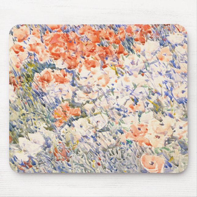 Tapis de souris de jardin impressionniste fleuri (Devant)