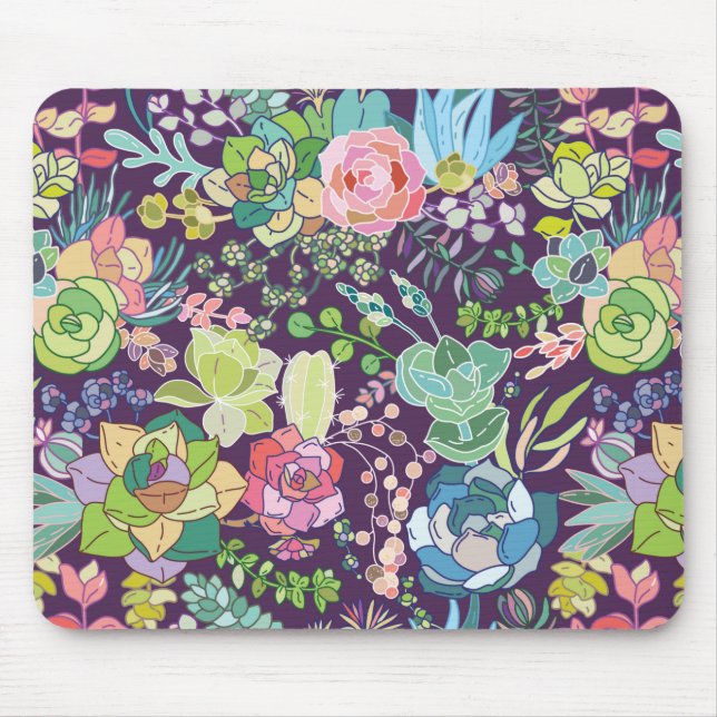 Tapis de souris de jardinage de cactus succulents (Devant)