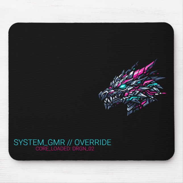 Tapis de souris de jeu Cybernetic Dragon Neon Glit (Devant)