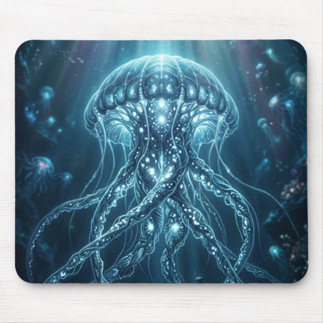 Tapis de souris de jeu Méduse Bioluminescente Éthé (Devant)