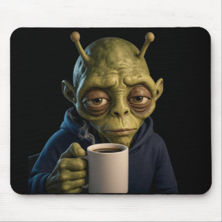 Tapis de souris de jeu pour matinée Alien fatigué