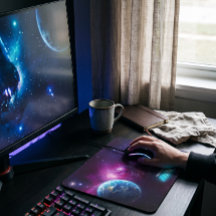 Tapis de souris de jeu sci-fi Galaxie cosmique et