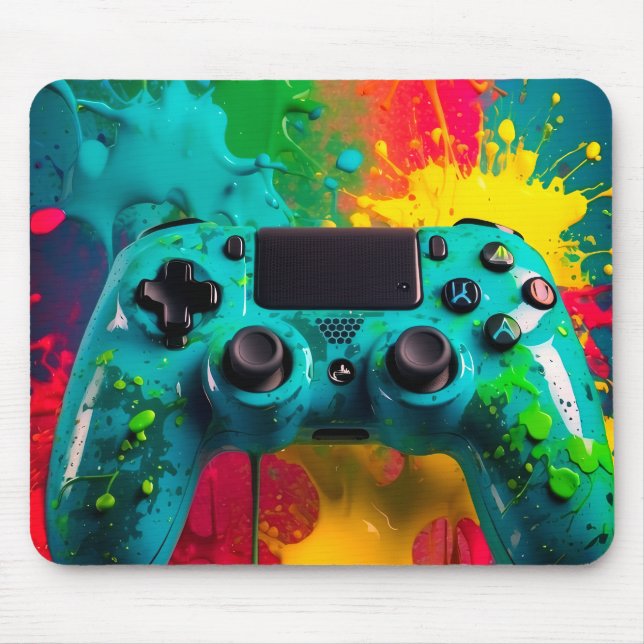 Tapis de souris de jeu urbain "Neon Splash" (Devant)
