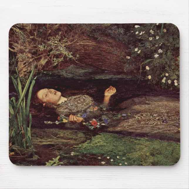 Tapis de souris de John Everett Millais Ophélie (Devant)
