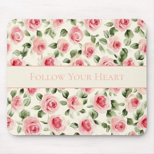 Tapis De Souris De jolies roses roses  (Devant)