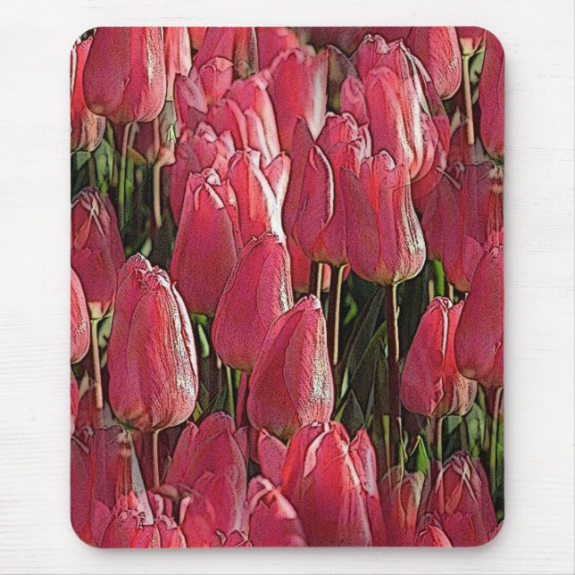 Tapis De Souris De jolies tulipes roses (Devant)
