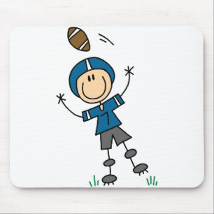Tapis de souris de joueur de football bleu