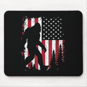 Tapis De Souris De Juillet Bigfoot Sasquatch Drapeau Américain Pat