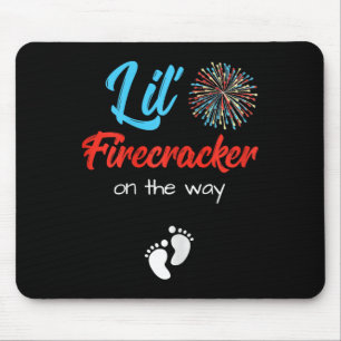 Tapis De Souris De Juillet Grossesse Chemise Lil' Firecracker Sur