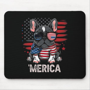 Tapis De Souris De Juillet Patriotique Français Chien Merica