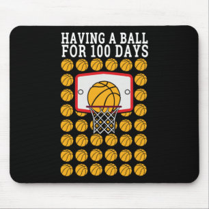 Tapis De Souris De l'école 100e jour 100 Ball Sports Basketball