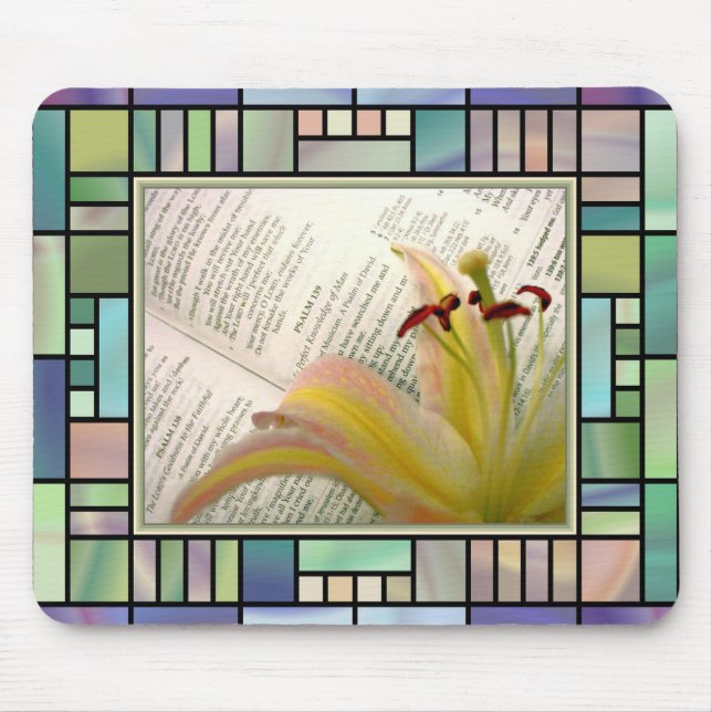 Tapis de souris de lis et de bible (Devant)