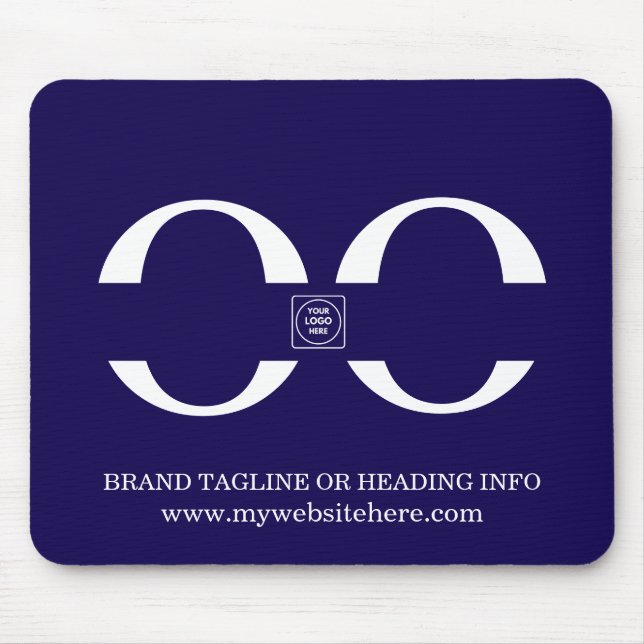 Tapis de souris de logo d'entreprise bleu marine (Devant)